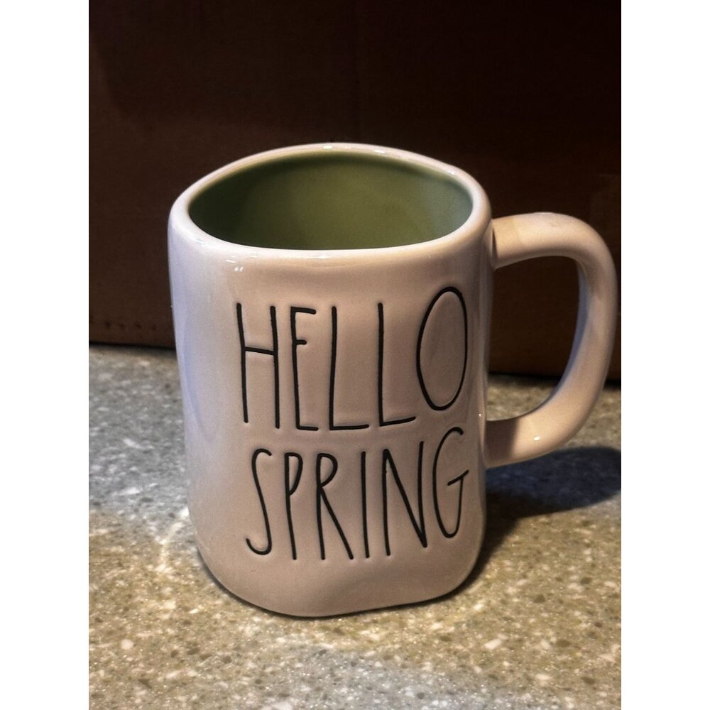 Rae Dunn Mug Hello Spring Coffee Tea Cup 18 Oz Ceramic Easter Spring Gift - Picture 5 of 5